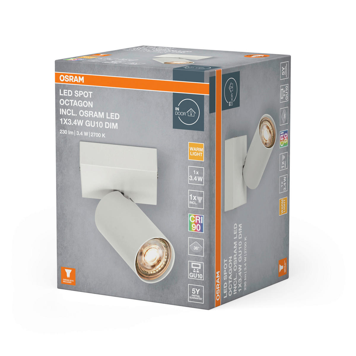 LED-STRAHLER 9/8,25/10,5 cm   - Weiß, Basics, Metall (9/8,25/10,5cm) - Osram