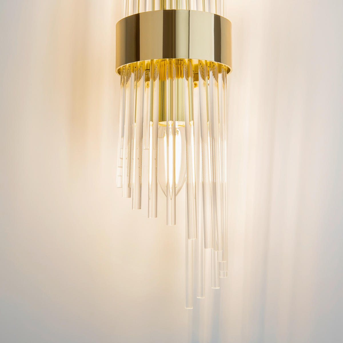 VÄGGLAMPA Modern 12,5/10,4/46,2 cm   - vit/mässingsfärgad, Design, metall/glas (12,5/10,4/46,2cm) - MAYTONI