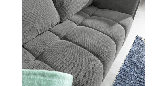 SCHLAFSOFA Plüsch Grau  inkl. Zierkissen, Rückenkissen, Bettkasten, Schlaffunktion, Rücken echt, Liegefläche im Originalstoff  - Schwarz/Grau, KONVENTIONELL, Kunststoff/Textil (200/73/105cm) - Carryhome