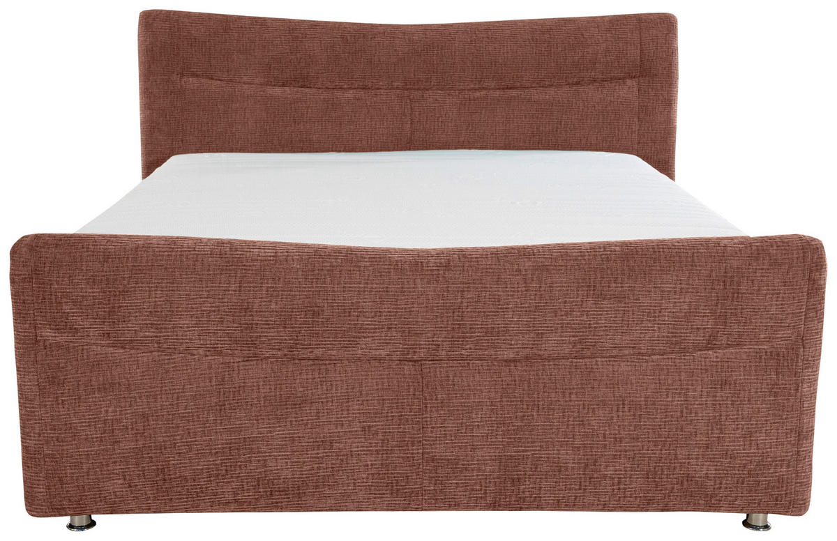 BOXSPRINGBETT 140/200 cm  in Braun  - Chromfarben/Braun, KONVENTIONELL, Textil/Metall (140/200cm) - Esposa