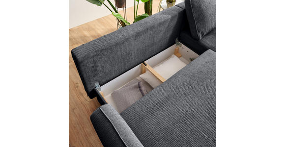 ECKSOFA in Struktur Grau  - Schwarz/Grau, KONVENTIONELL, Holz/Textil (247/170cm) - Carryhome