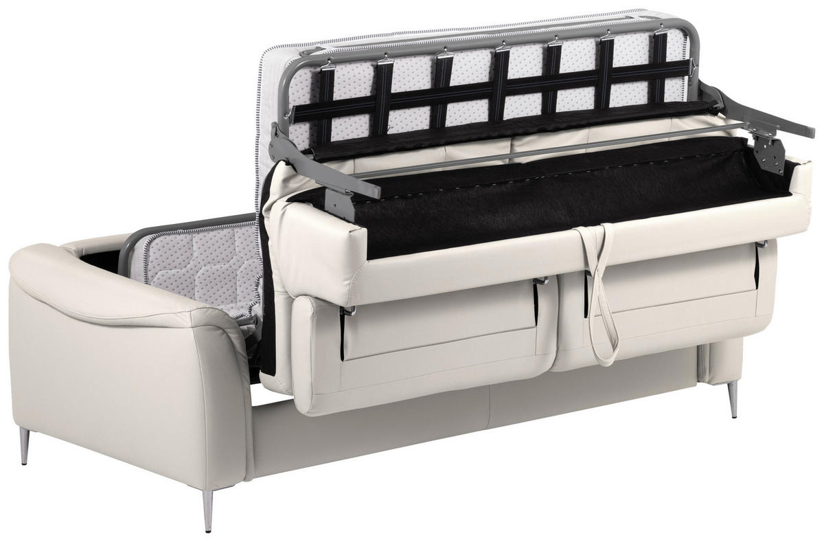 SCHLAFSOFA in Textil, Leder Grau  - Grau, Design, Leder/Textil (203/77-98/103cm) - MID.YOU