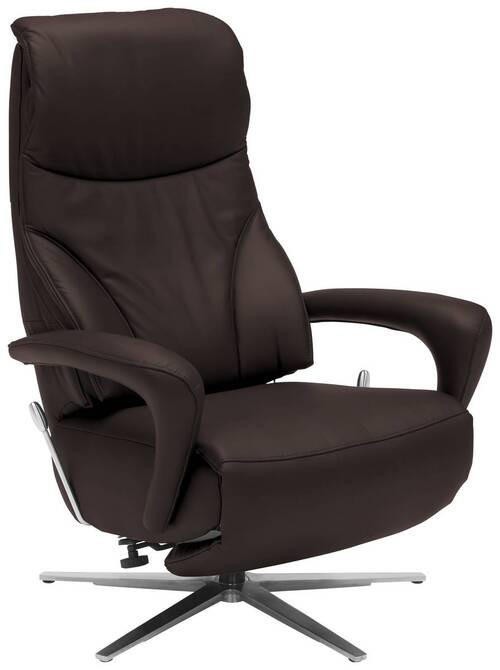 RELAXSESSEL in Leder Dunkelbraun  - Edelstahlfarben/Dunkelbraun, Design, Leder/Metall (75/106/88cm) - Dieter Knoll