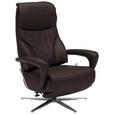 RELAXSESSEL in Leder Dunkelbraun  - Edelstahlfarben/Dunkelbraun, Design, Leder/Metall (75/106/88cm) - Dieter Knoll