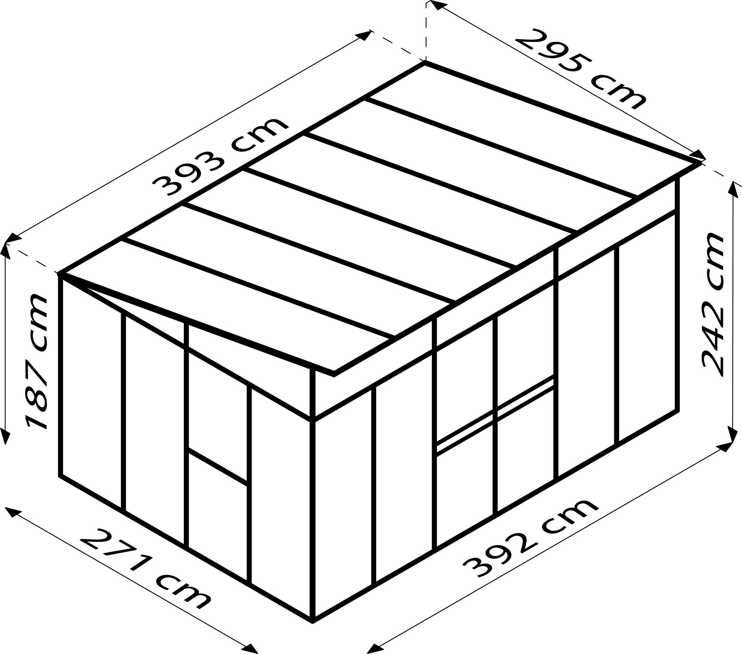 GEWÄCHSHAUSBAUSATZ - Weiß, Basics, Kunststoff/Metall (392,8/242,3/295,0cm)