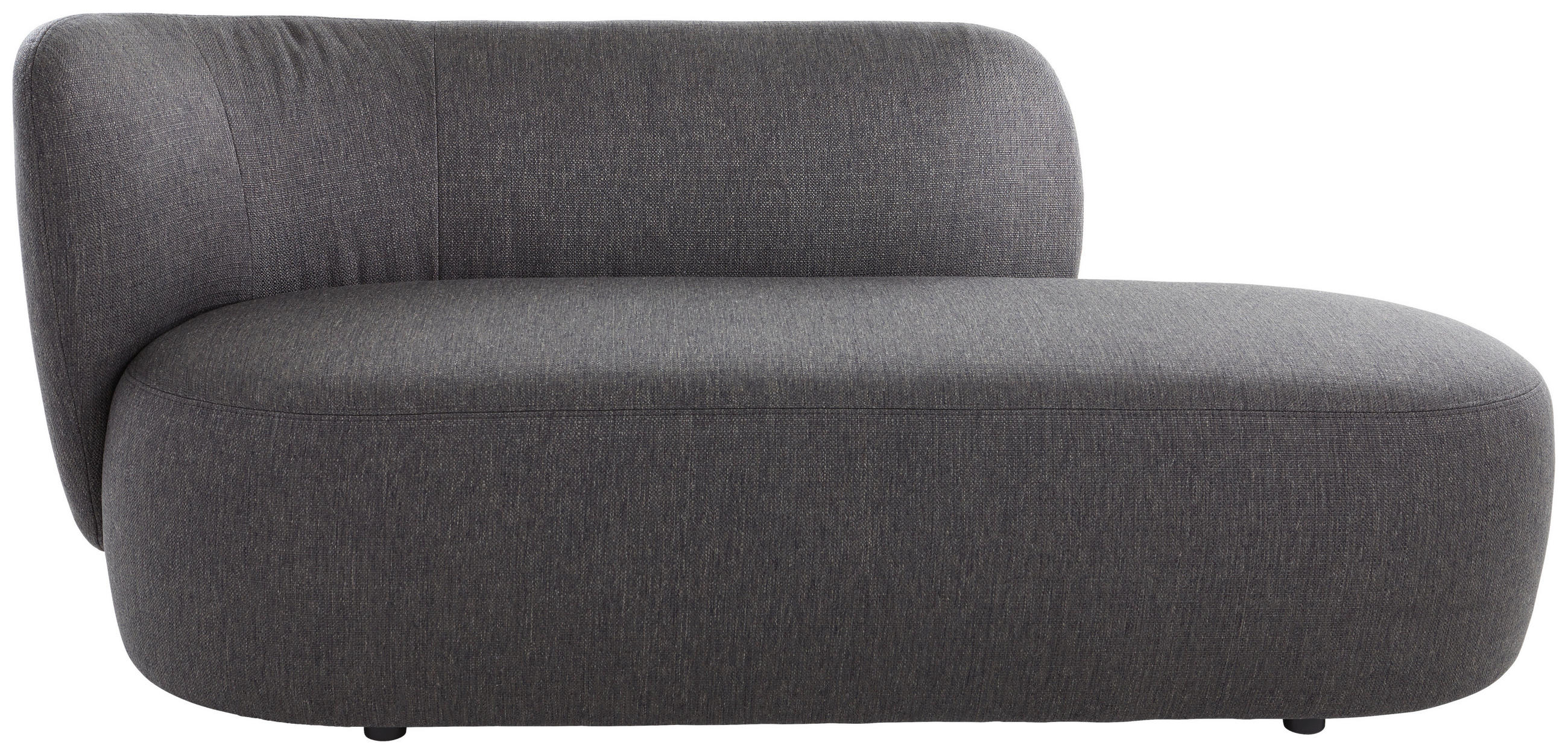 RÉCAMIERE Dunkelgrau Bouclé  - Dunkelgrau/Schwarz, KONVENTIONELL, Kunststoff/Textil (193/80/84cm) - Carryhome