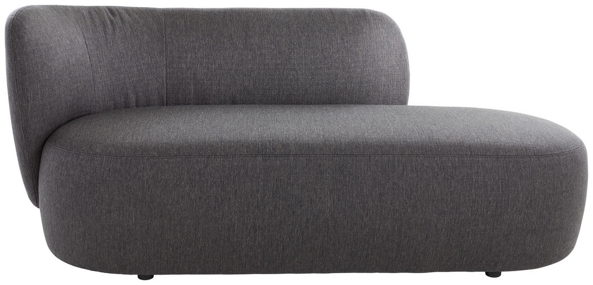 RÉCAMIERE  in Bouclé Dunkelgrau  - Dunkelgrau/Schwarz, KONVENTIONELL, Kunststoff/Textil (193/80/84cm) - Livetastic