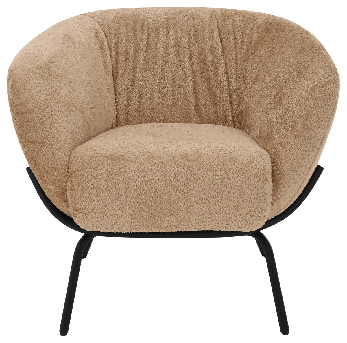 COCKTAILSESSEL Chenille Schwarz, Taupe    - Taupe/Schwarz, Design, Textil/Metall (79/71/74cm) - Lomoco