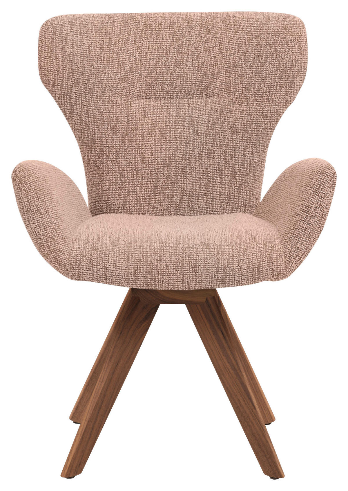 ARMLEHNSTUHL  Stoffauswahl, Typenauswahl, inklusive Armlehnen, Gestellauswahl, gepolsterte Armlehnen Jacquard, Flachgewebe  - Nussbaumfarben/Altrosa, Design, Holz/Textil (65/93/68cm) - Musterring