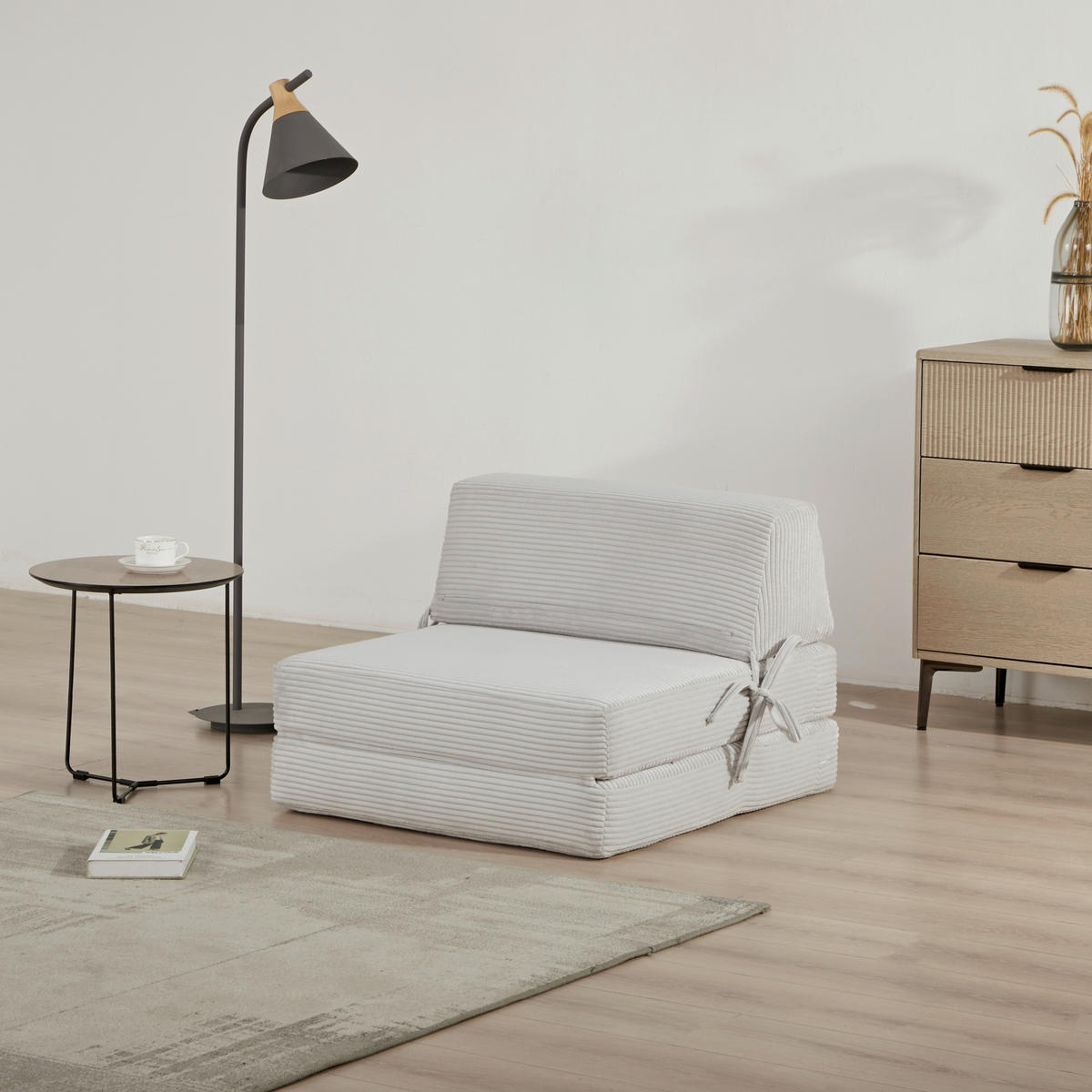 SCHLAFSESSEL Cord Beige  - Beige, Design, Textil/Metall (75/58/80cm) - Livetastic