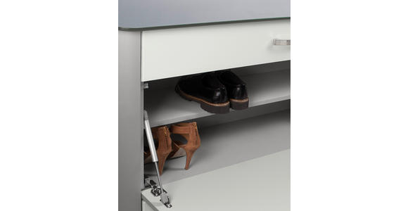 GARDEROBE 3-teilig in 150/192/34 cm - Alufarben/Weiß, Design, Glas/Holzwerkstoff (150/192/34cm) - Moderano