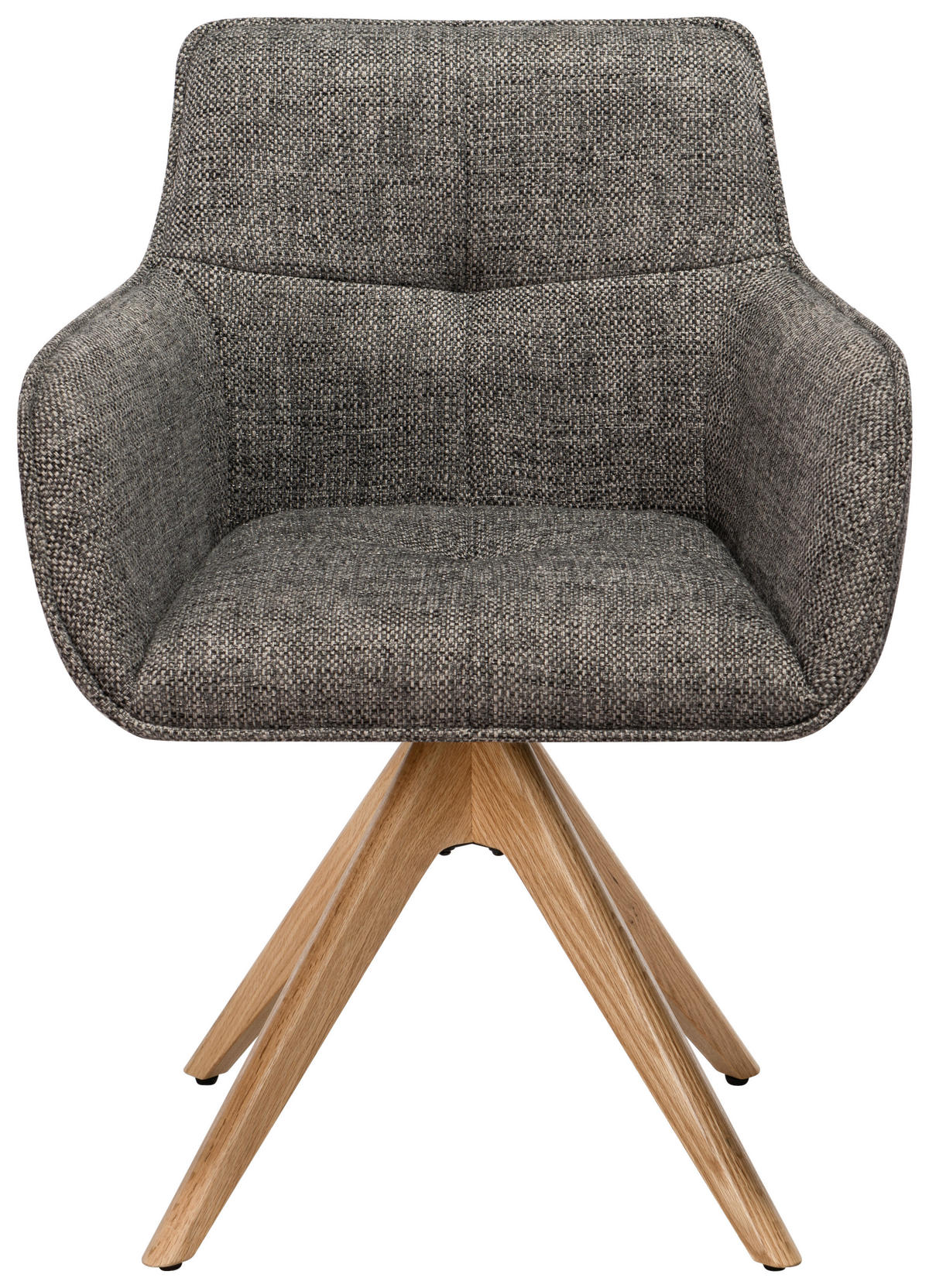 ARMLEHNSTUHL  in Mikrofaser  - Eichefarben/Grau, Design, Holz/Textil (61/87,5/61cm) - Novel