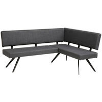 ECKBANK 190/150 cm  in Dunkelgrau  - Dunkelgrau/Schwarz, KONVENTIONELL, Textil/Metall (190/150cm) - MID.YOU