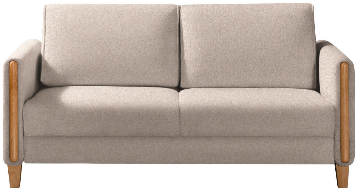 SCHLAFSOFA  in Flachgewebe Beige, Buchefarben  - Beige/Buchefarben, Design, Holz/Textil (174/88/104cm) - Niels Andersson