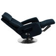 RELAXSESSEL in Leder Dunkelblau  - Edelstahlfarben/Dunkelblau, Design, Leder/Metall (78/112/85cm) - Cantus