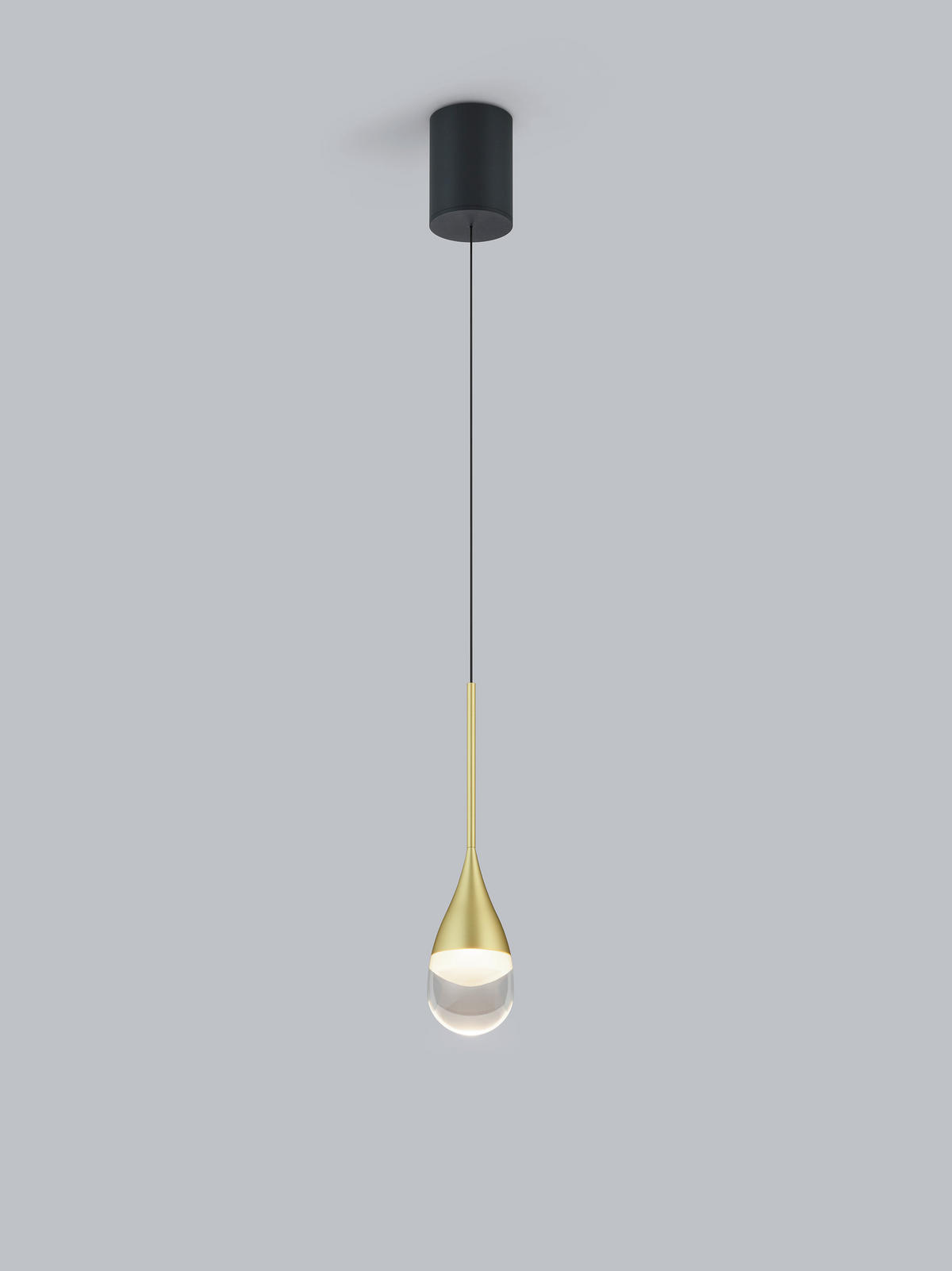 LED-HÄNGELEUCHTE Deep 8/210 cm   - Goldfarben/Schwarz, Design, Glas/Metall (8/210cm) - Helestra
