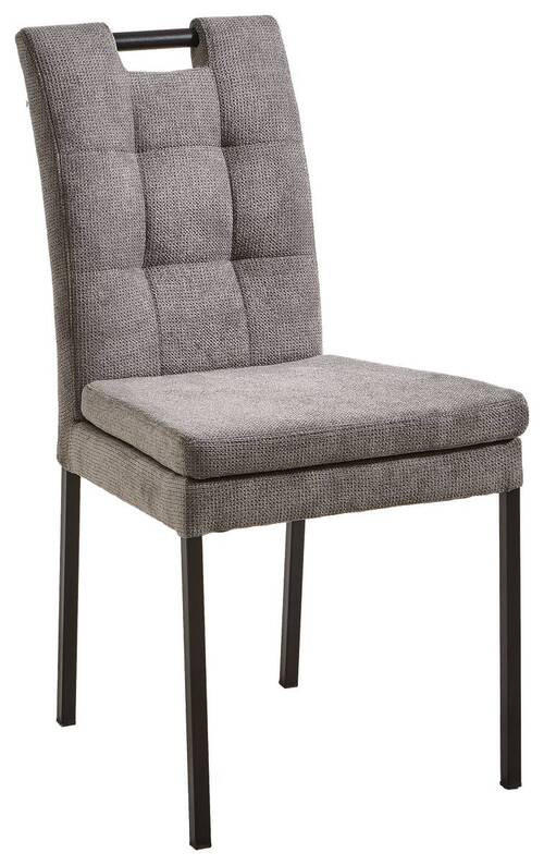 STUHL  in Eisen Webstoff Metall, Textil  - Schwarz/Grau, Design, Textil/Metall (47/91,5/59cm) - Cantus