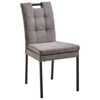 STUHL  in Eisen Webstoff Metall, Textil  - Schwarz/Grau, Design, Textil/Metall (47/91,5/59cm) - Cantus