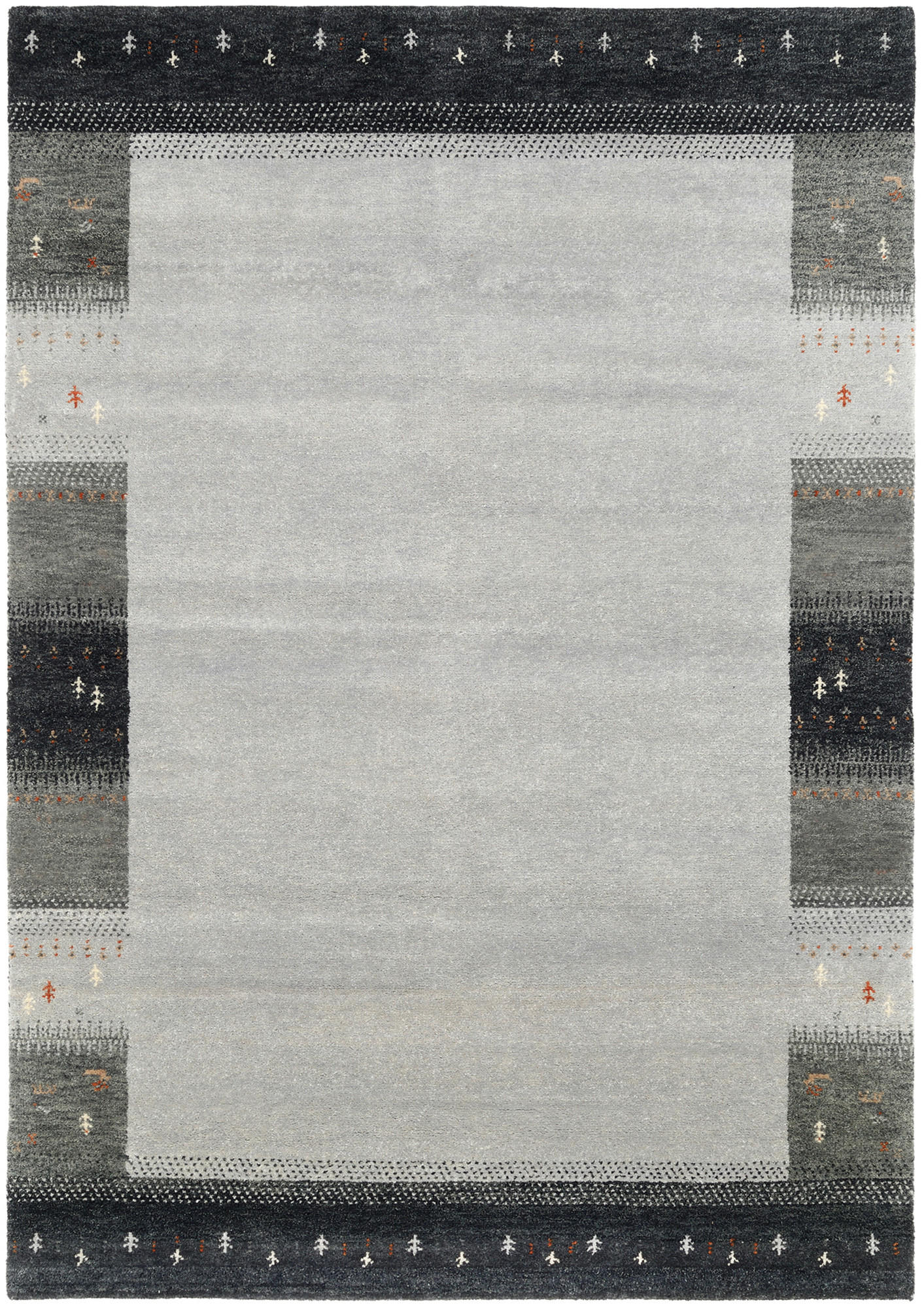 Novel Wollteppich Grau 70x140 cm
