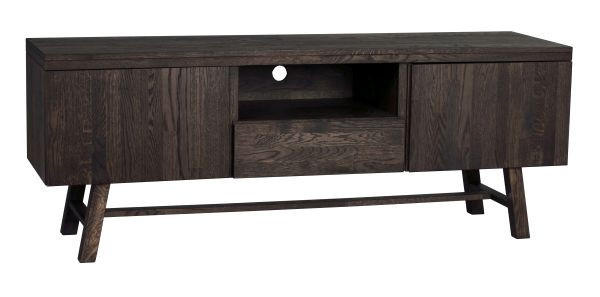 TV-BÄNK i massiv ek mörkbrun  - mörkbrun, Design, trä (160/60/45cm) - Rowico