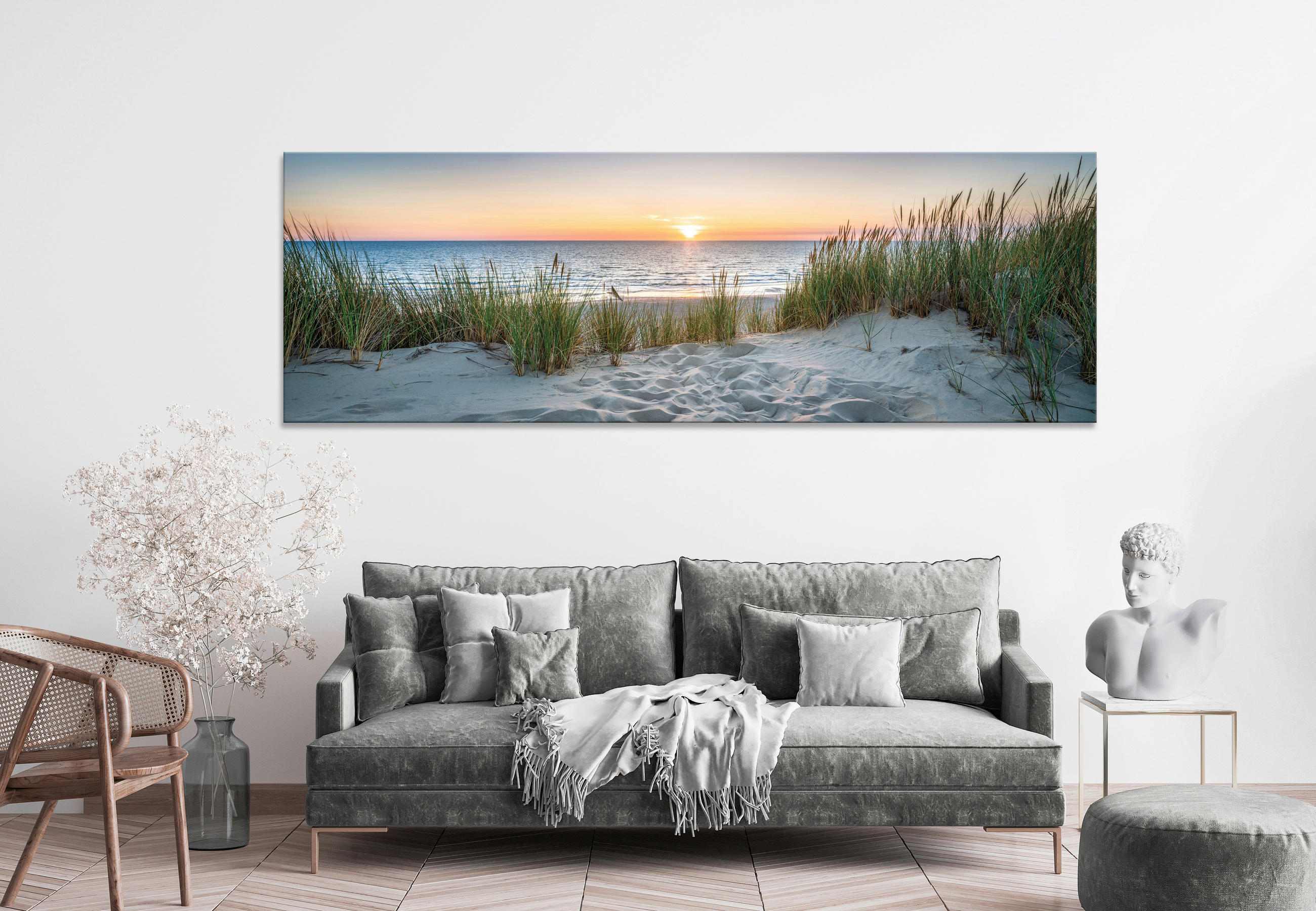 KEILRAHMENBILD Strand & Meer  - Multicolor, Natur, Holz/Papier (180/60cm) - Euroart