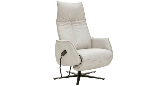 RELAXSESSEL in Leder Grau - Anthrazit/Grau, Design, Leder/Metall (71/114/84cm) - Johann Jakob