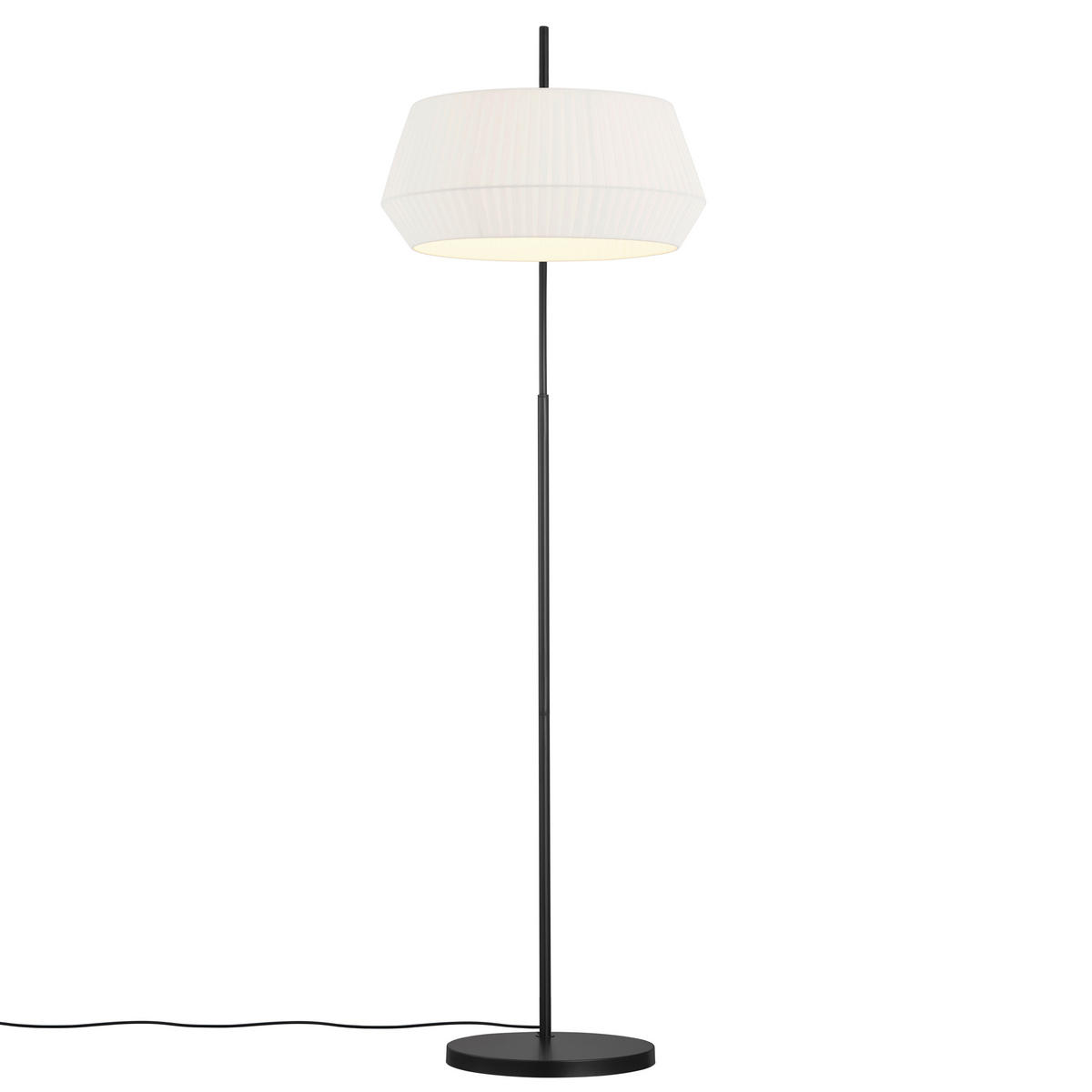 BOGENLEUCHTE 53/180 cm    - Schwarz/Weiß, Basics, Textil/Metall (53/180cm) - Nordlux