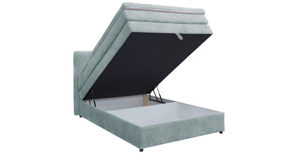 BOXSPRINGBETT 140/200 cm  in Hellblau  - Schwarz/Hellblau, KONVENTIONELL, Kunststoff/Textil (140/200cm) - Carryhome