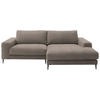 ECKSOFA in Flachgewebe Taupe  - Taupe/Schwarz, Design, Textil/Metall (253/177cm) - Dieter Knoll