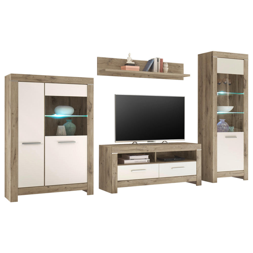 ANSAMBLU MOBILIER CAMERA DE Z in alb, culoare lemn stejar