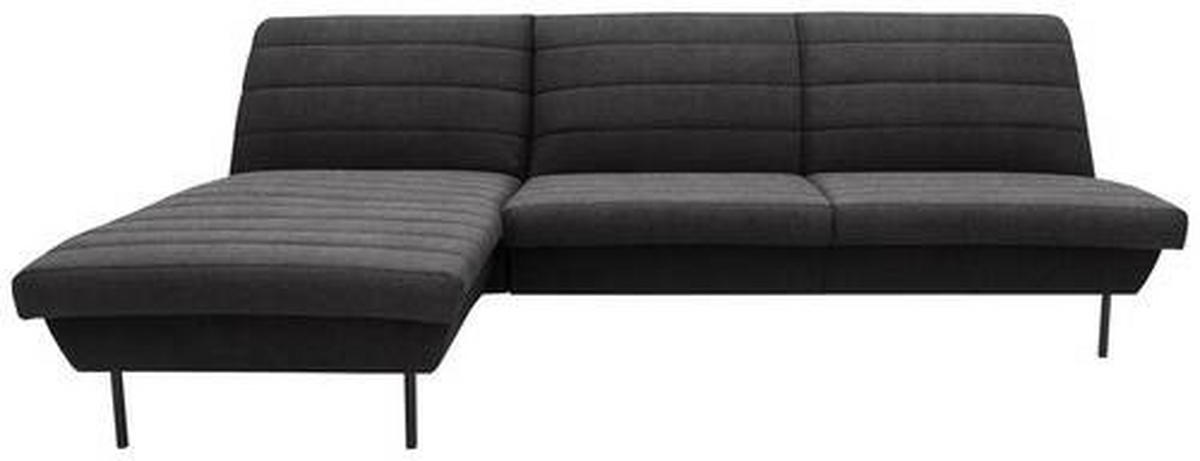 ECKSOFA in Webstoff Anthrazit  168/274 cm  - Anthrazit/Schwarz, Design, Textil/Metall (168/274cm) - LOOKS by W.Joop