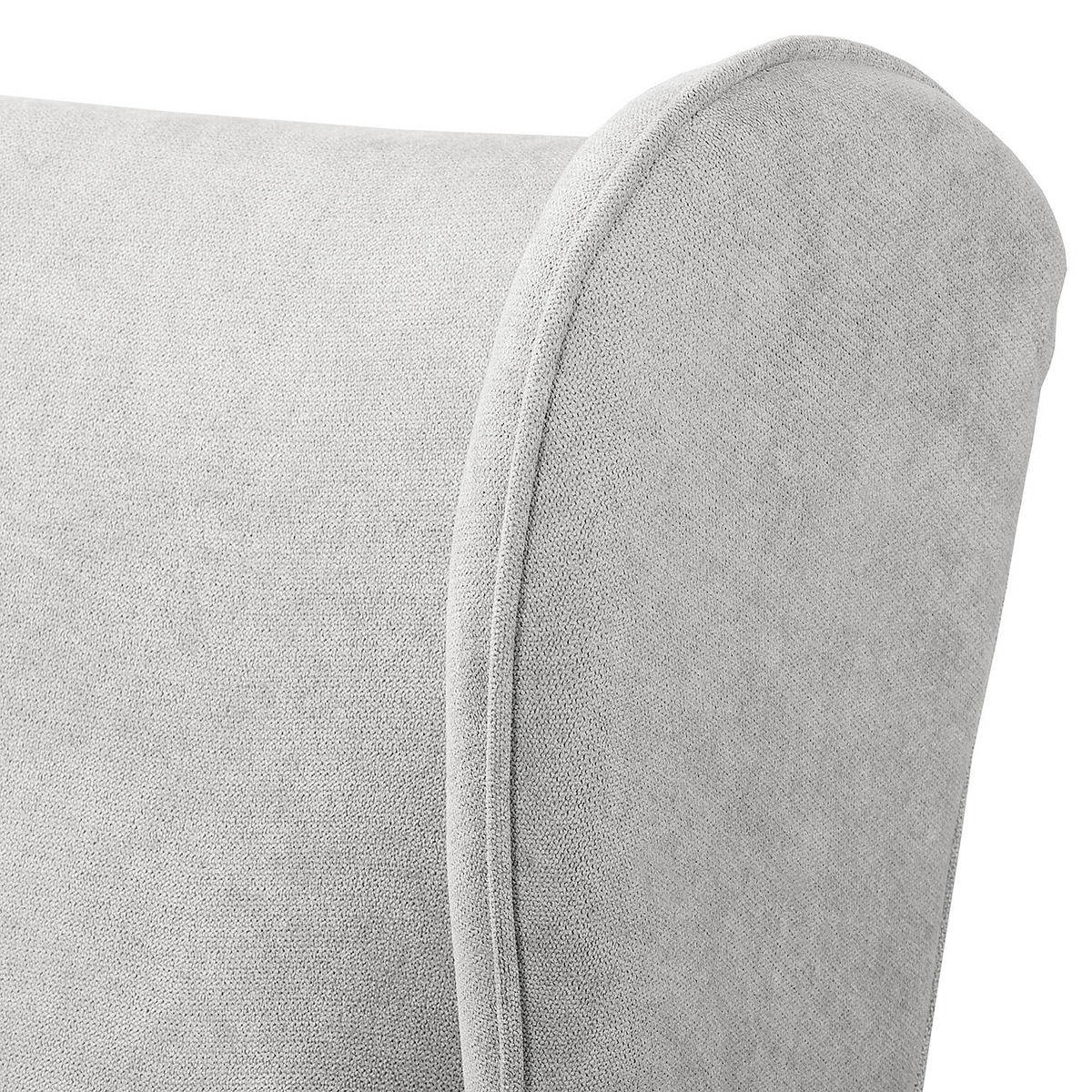 OHRENSESSEL Scandi Mikrofaser Hellgrau  - Hellgrau/Naturfarben, Design, Holz/Textil (87/105/90cm) - Livetastic