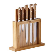 MESSERBLOCK Edelstahl 7-teilig - Edelstahlfarben/Naturfarben, Basics, Holz/Kunststoff (10/31,7/10cm) - Homeware Profession.