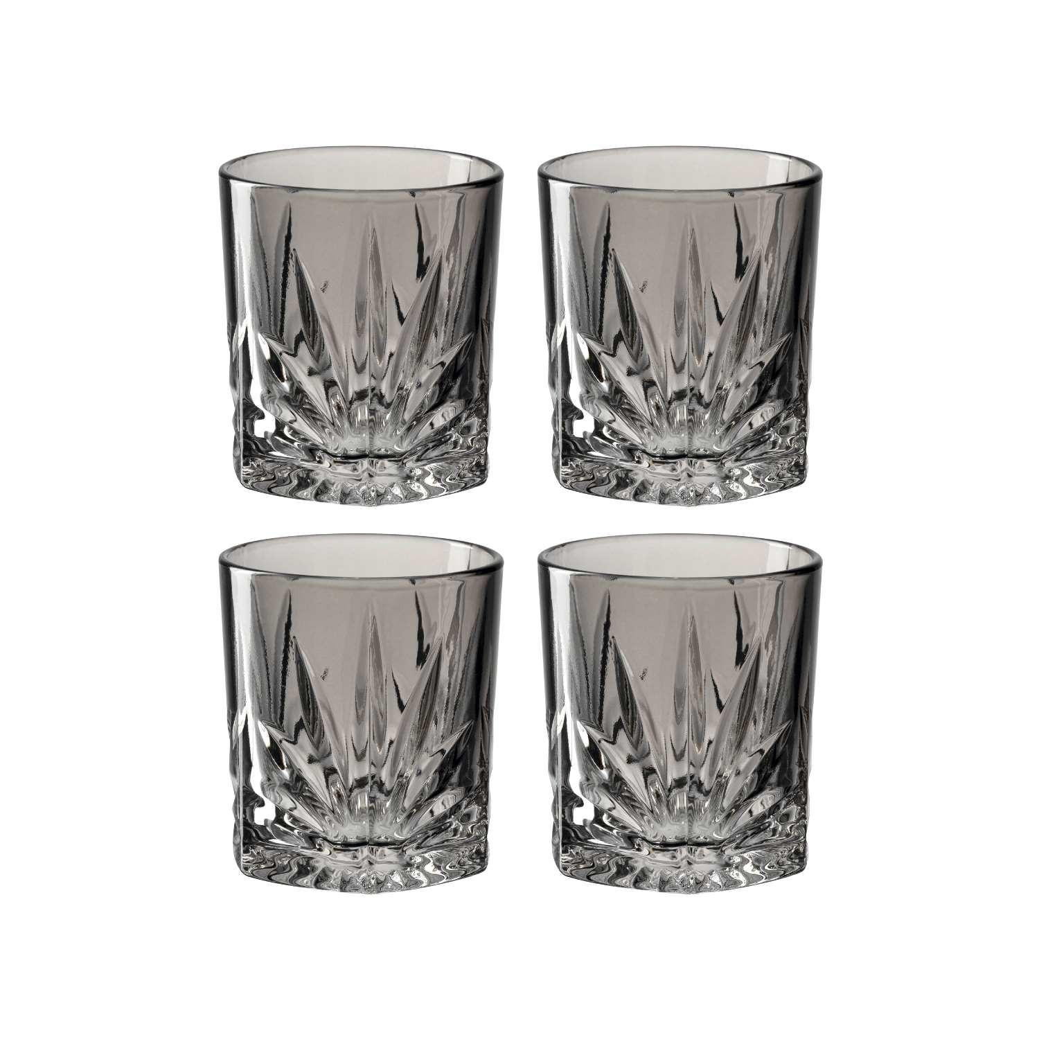 WHISKY-GLÄSERSET 220 ml 4-teilig  - Grau, Basics, Glas (7,6/8,5/7,6cm) - Leonardo