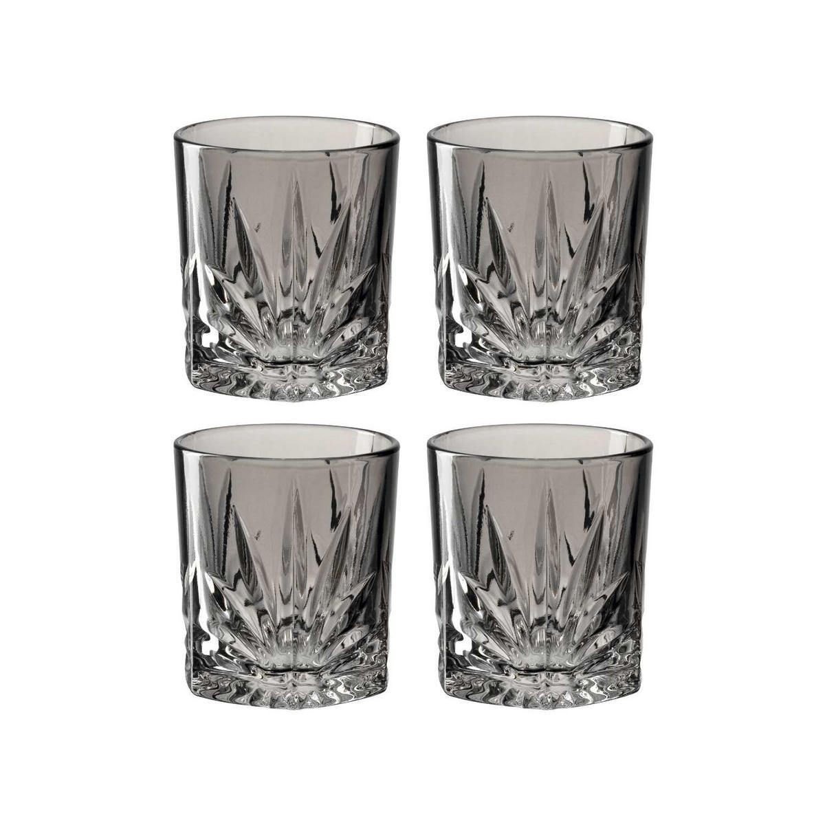 WHISKY-GLÄSERSET 220 ml 4-teilig  - Grau, Basics, Glas (7,6/8,5/7,6cm) - Leonardo