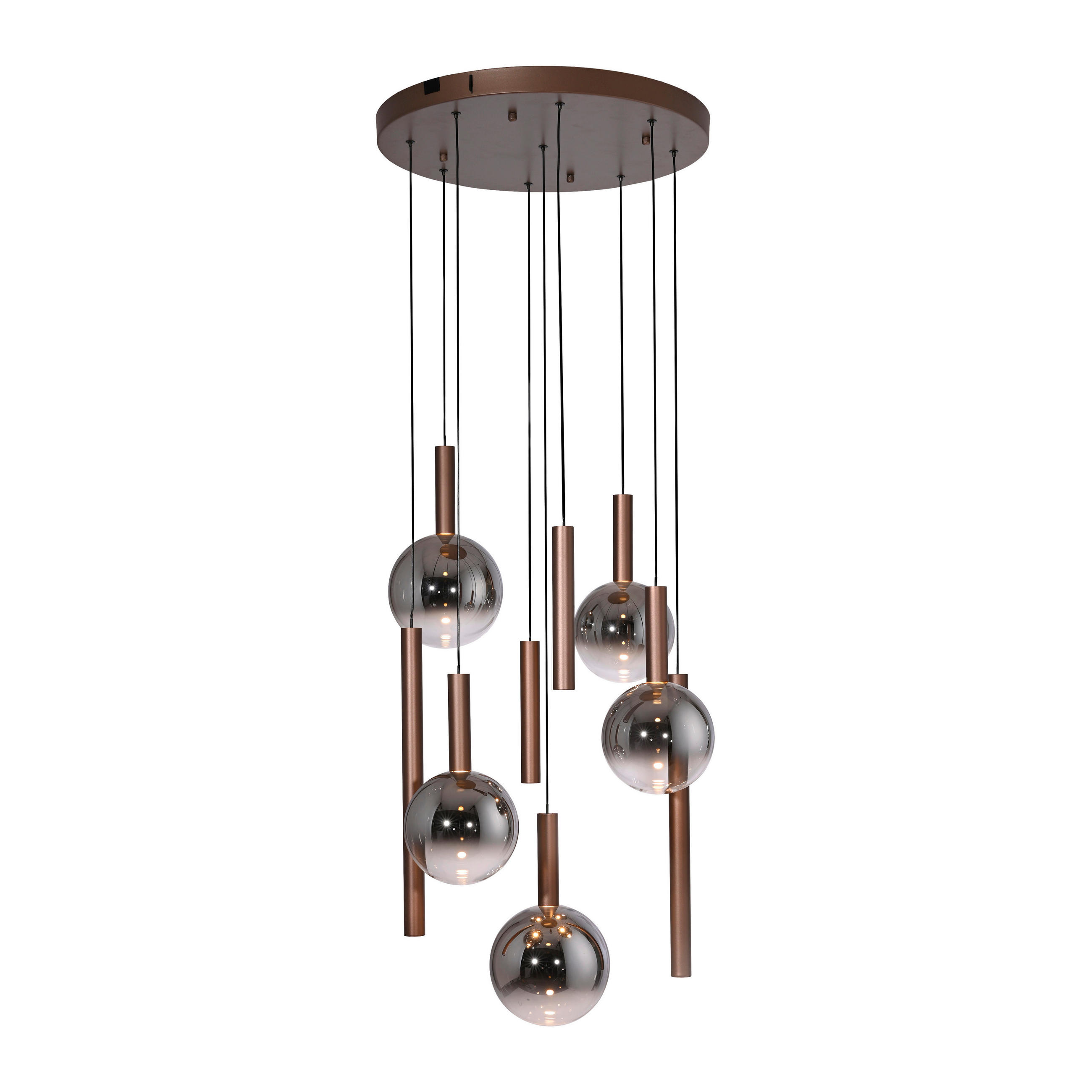 LED-HÄNGELEUCHTE 63/63/180 cm  - Braun, Design, Kunststoff/Metall (63/63/180cm)