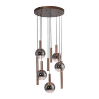 ZÁVĚSNÉ LED SVÍTIDLO, 63/63/180 cm  - hnědá, Design, kov/plast (63/63/180cm)