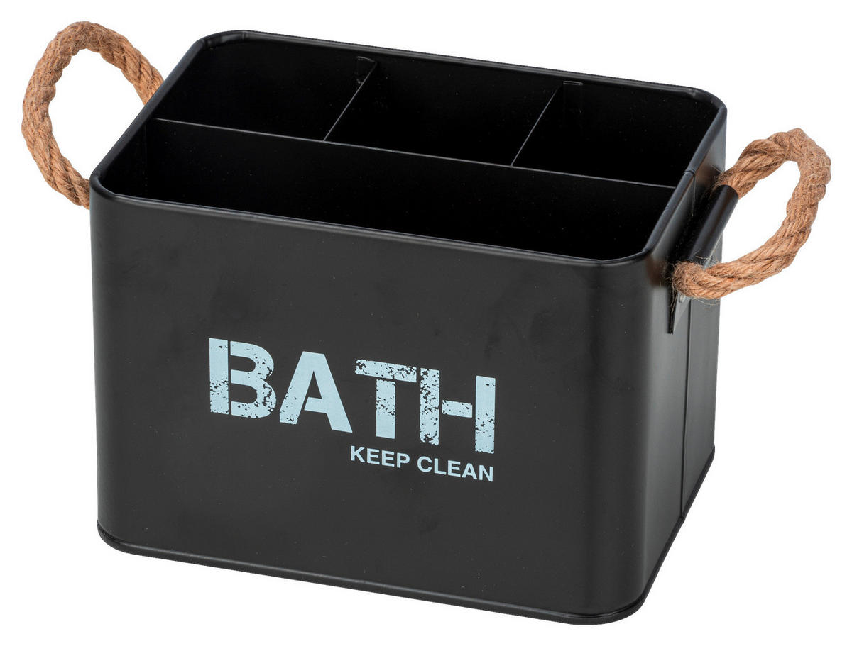 DOBOZ  - fekete/fehér, Basics, fém (19/12,5/13cm) - Wenko