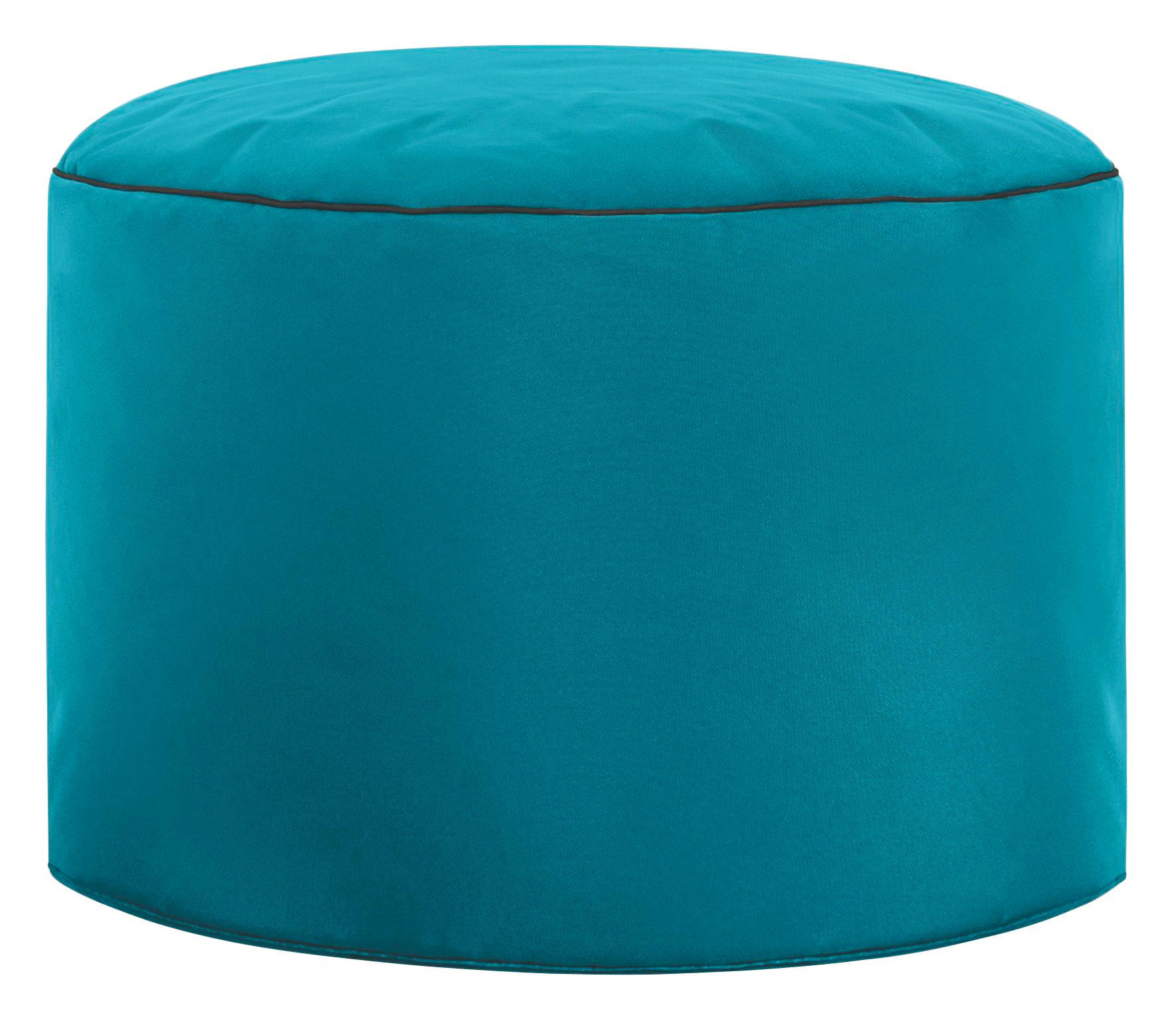 Pouf in Textil Petrol
