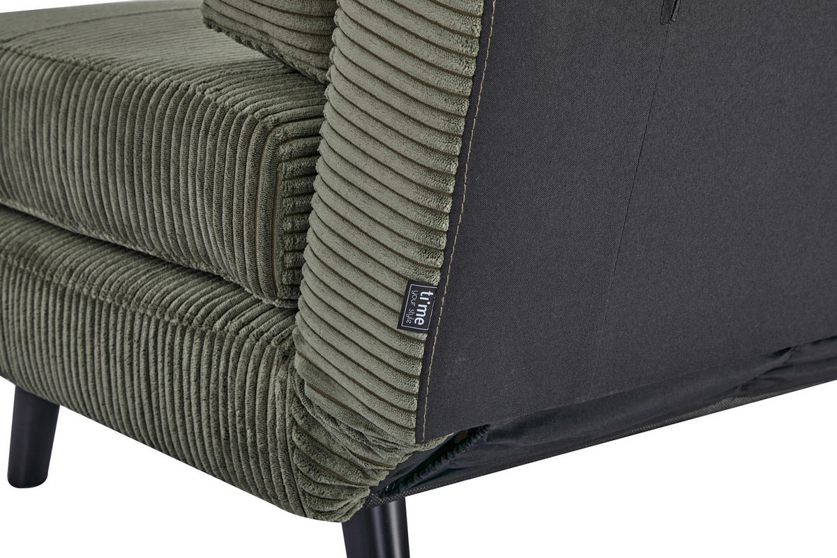SCHLAFSESSEL Cord Grün    - Schwarz/Grün, Design, Holz/Textil (100/82/91cm) - Ti'me