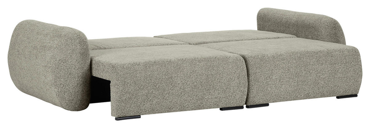 SCHLAFSOFA Flachgewebe Mintgrün  inkl. Zierkissen, Rückenkissen, Bettkasten, Schlaffunktion, Rücken echt, Liegefläche im Originalstoff  - Schwarz/Mintgrün, KONVENTIONELL, Kunststoff/Textil (250/74/92cm) - Carryhome