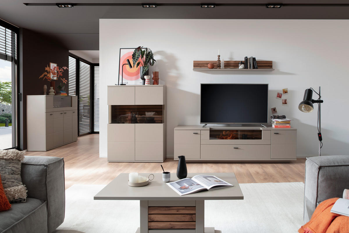 HIGHBOARD , 100/135/37 cm,  - Anthrazit/Eiche Wotan, Design, Holzwerkstoff/Metall (100/135/37cm) - Livetastic