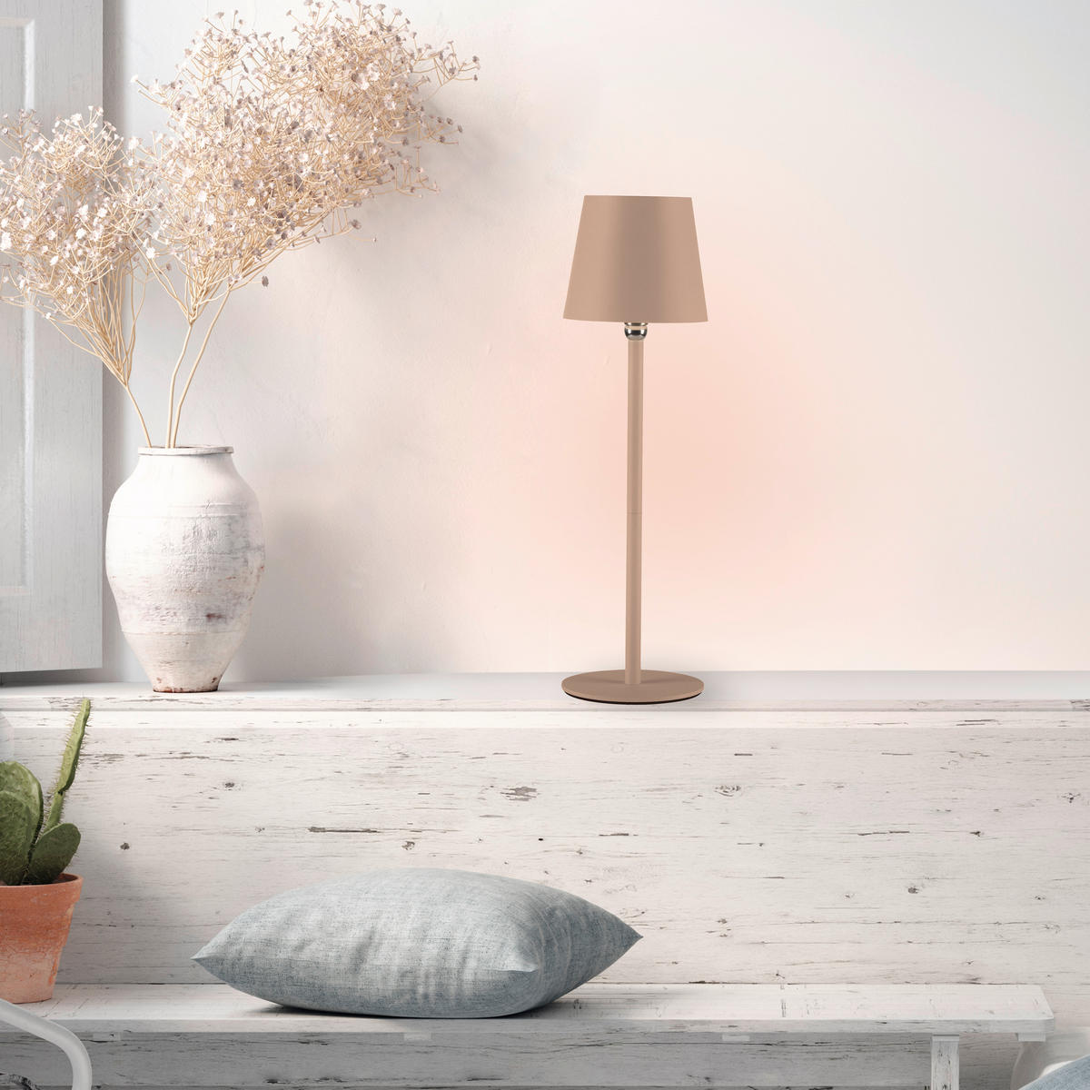 LED-TISCHLEUCHTE Boteria 11/11/37 cm   - Sandfarben, MODERN, Kunststoff/Metall (11/11/37cm)