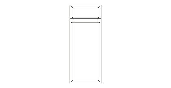 DREHTÜRENSCHRANK 101/197/60 cm 2-türig Eichefarben - Eichefarben/Silberfarben, Design, Glas/Holzwerkstoff (101/197/60cm) - Novel