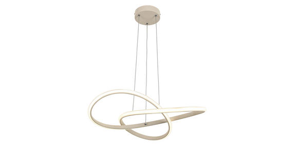 LED-HÄNGELEUCHTE - Sandfarben/Chromfarben, Design, Kunststoff/Metall (55cm) - Novel