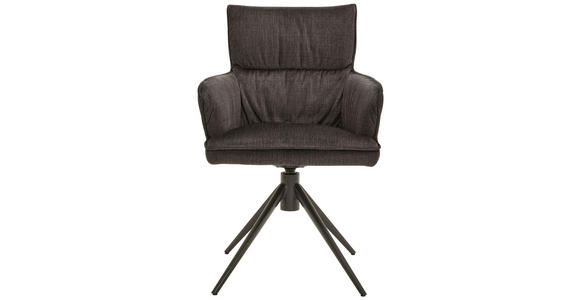 ARMLEHNSTUHL in Eisen Velours - Anthrazit/Schwarz, Design, Textil/Metall (58/91/62cm) - Dieter Knoll