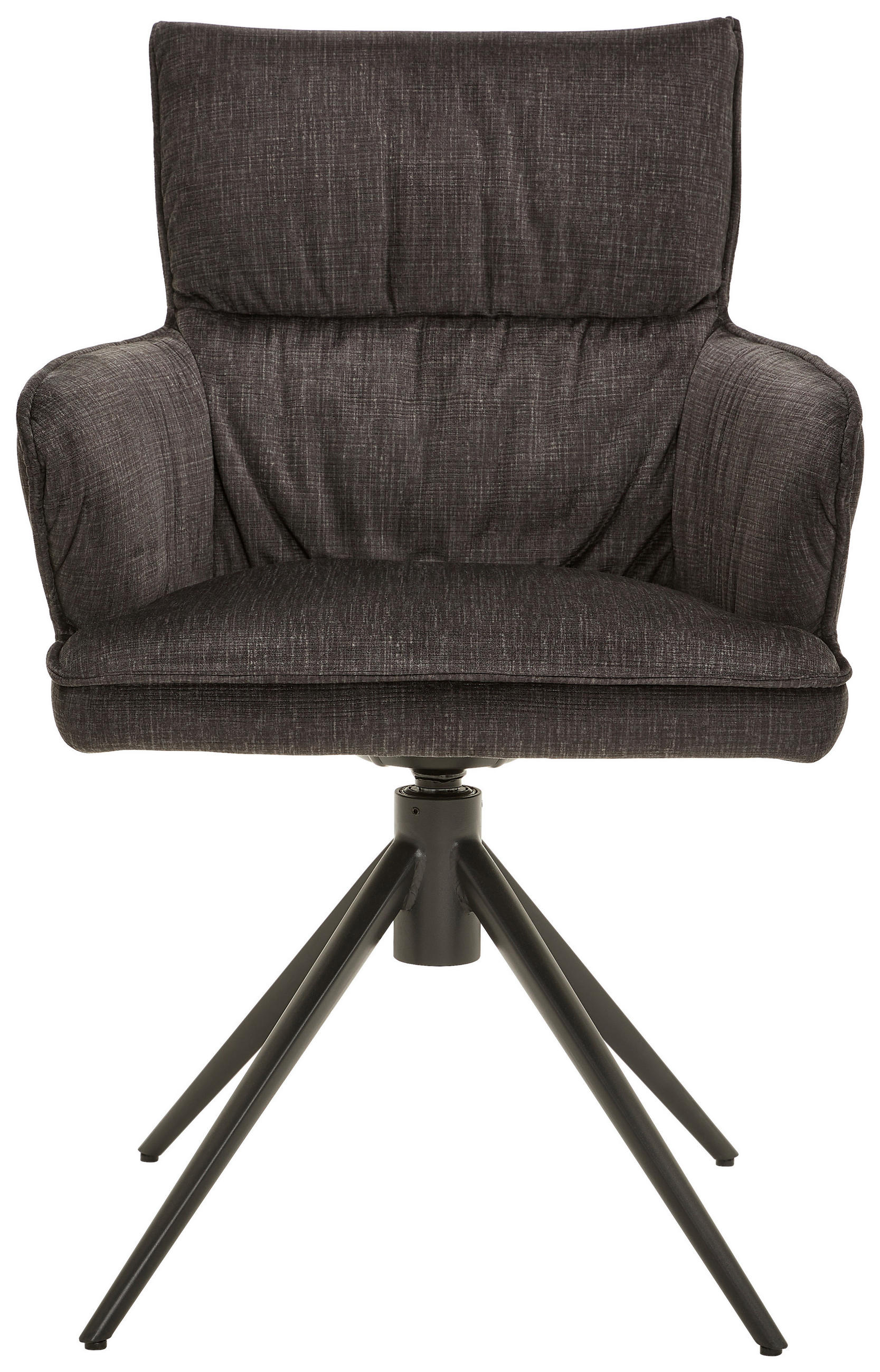 ARMLEHNSTUHL  in Eisen Velours  - Anthrazit/Schwarz, Design, Textil/Metall (58/91/62cm) - Dieter Knoll