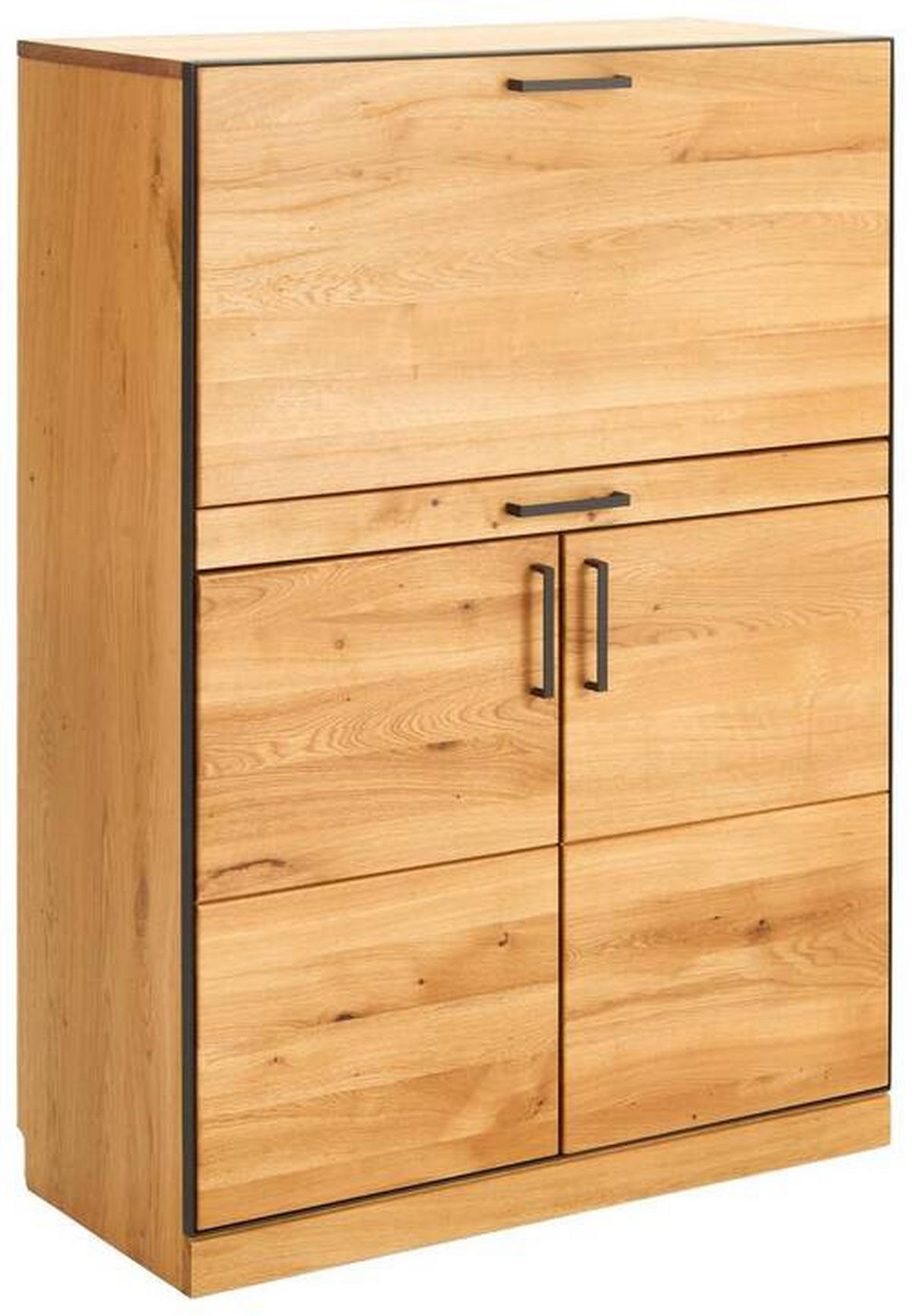 SEKRETÄR  Kabeldurchlass, Stauraum  - Eichefarben/Anthrazit, Natur, Holz/Metall (86/122/40cm) - Linea Natura