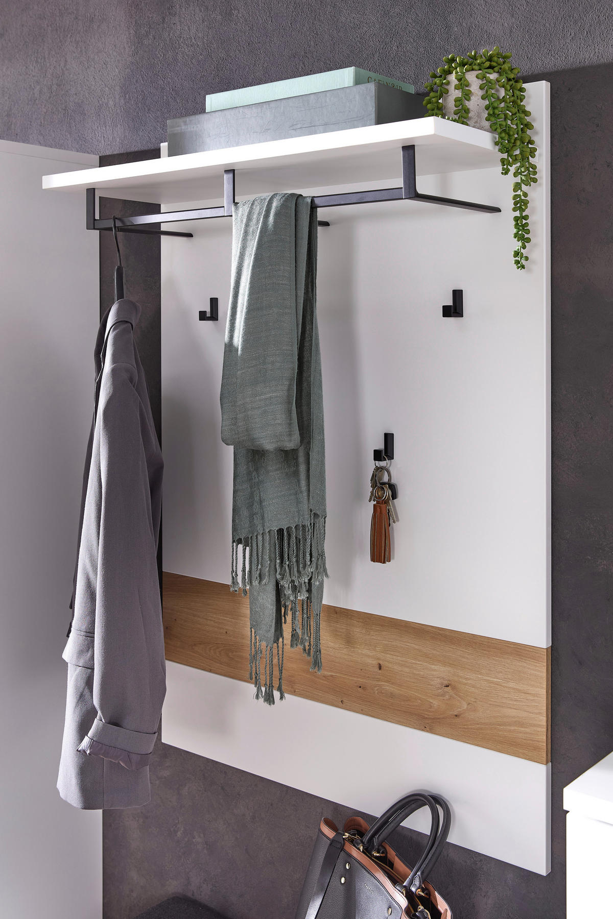 GARDEROBE 7-teilig  in 295/197/38 cm  - Weiß/Eiche Artisan, Design, Glas/Holzwerkstoff (295/197/38cm) - Voleo