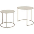 BEISTELLTISCHSET rund Kaschmir  - Kaschmir, Basics, Holzwerkstoff/Metall (50/40/50/40/45.5/39cm) - Carryhome